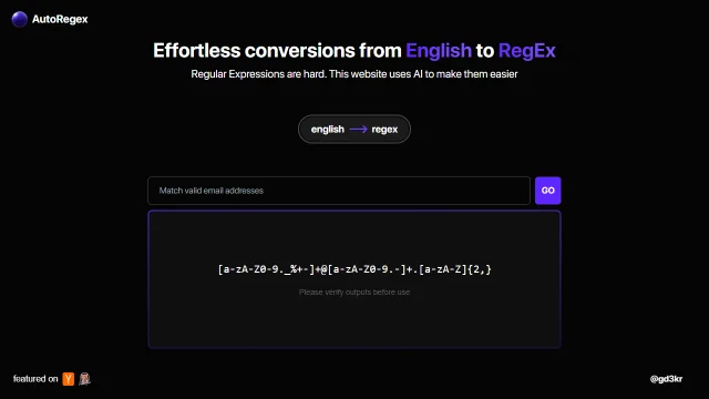 Screenshot of AutoRegex