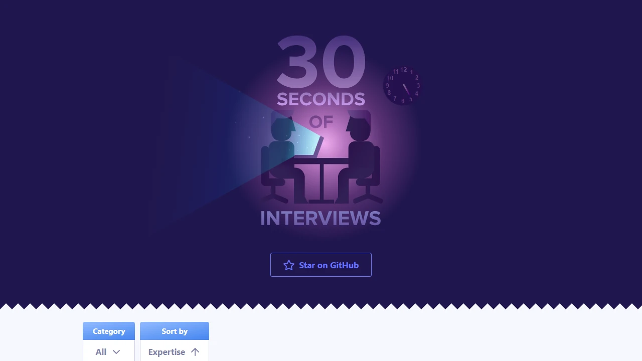 Screenshot of 30 Seconds of Interviews