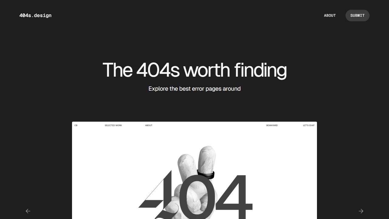 Screenshot of 404s