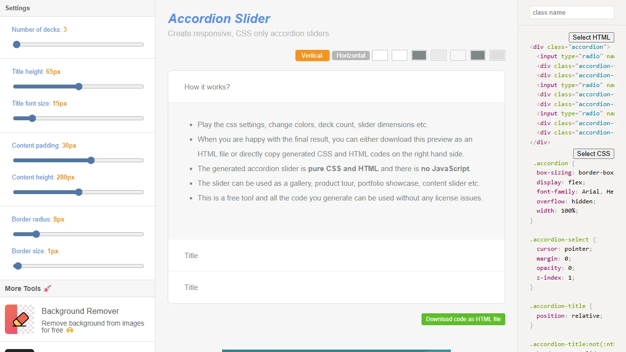 Screenshot of Accordion Slider