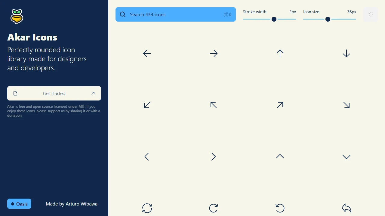 Screenshot of Akar Icons
