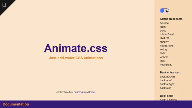 Screenshot of Animate.css