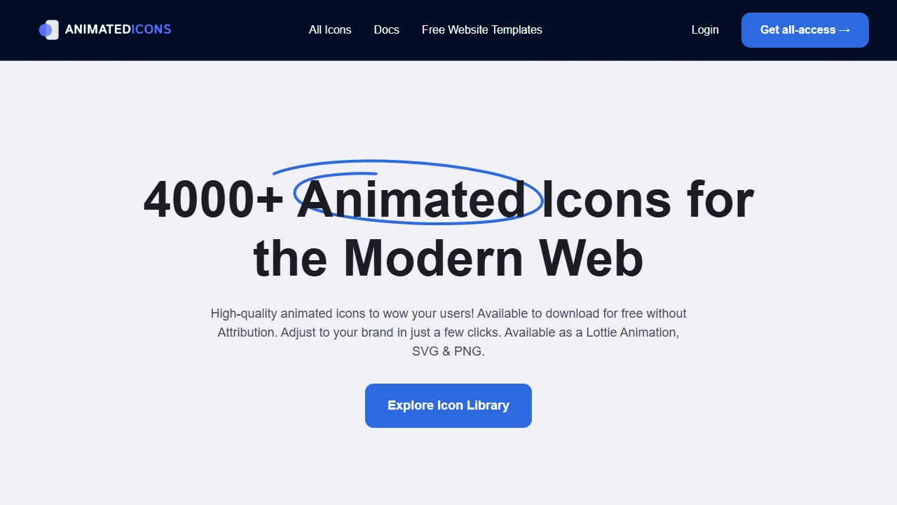 Screenshot of Animated Icons