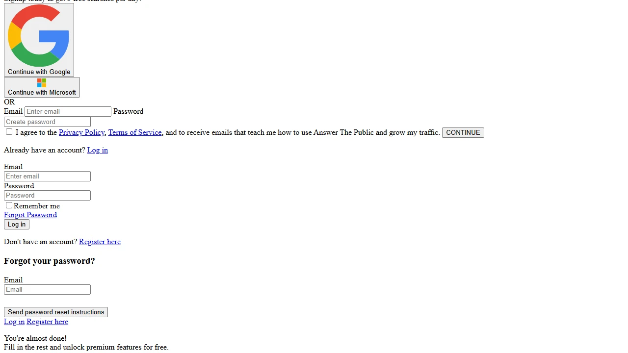 Screenshot of AnswerThePublic