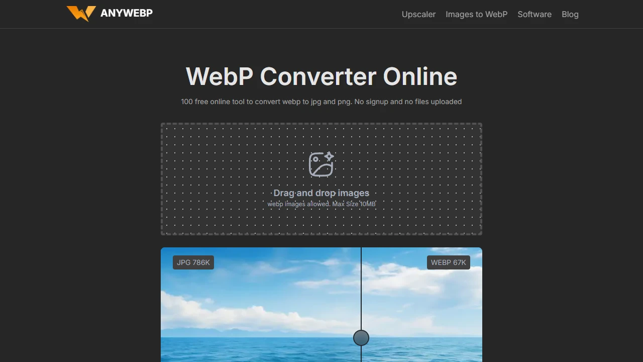 Screenshot of AnyWebP