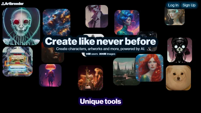 Screenshot of Artbreeder