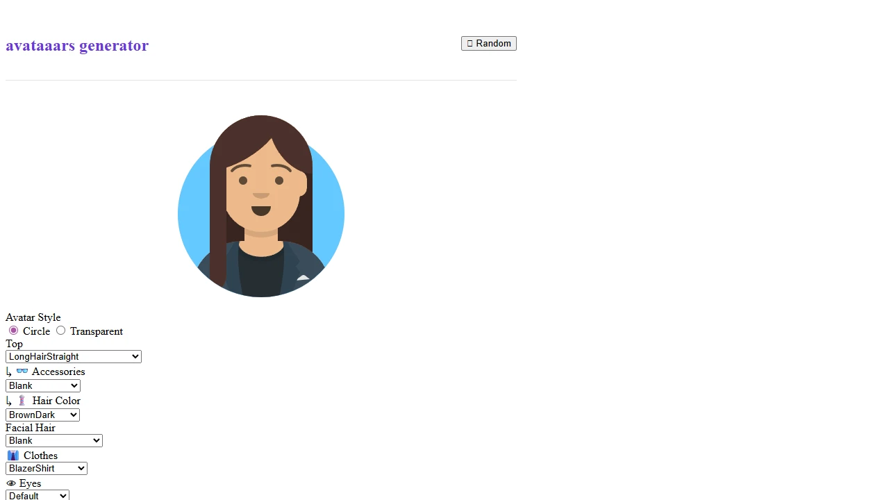 Screenshot of Avataaars Generator