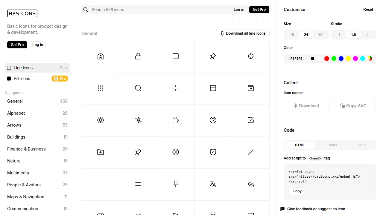 Screenshot of Basicons