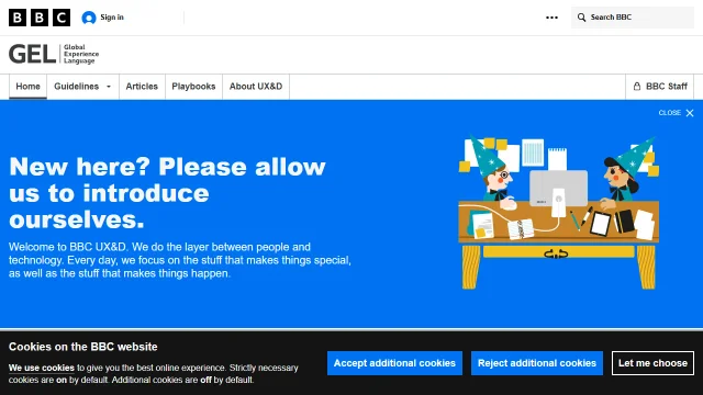 Screenshot of BBC GEL