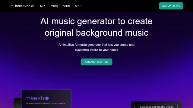 Screenshot of Beatoven