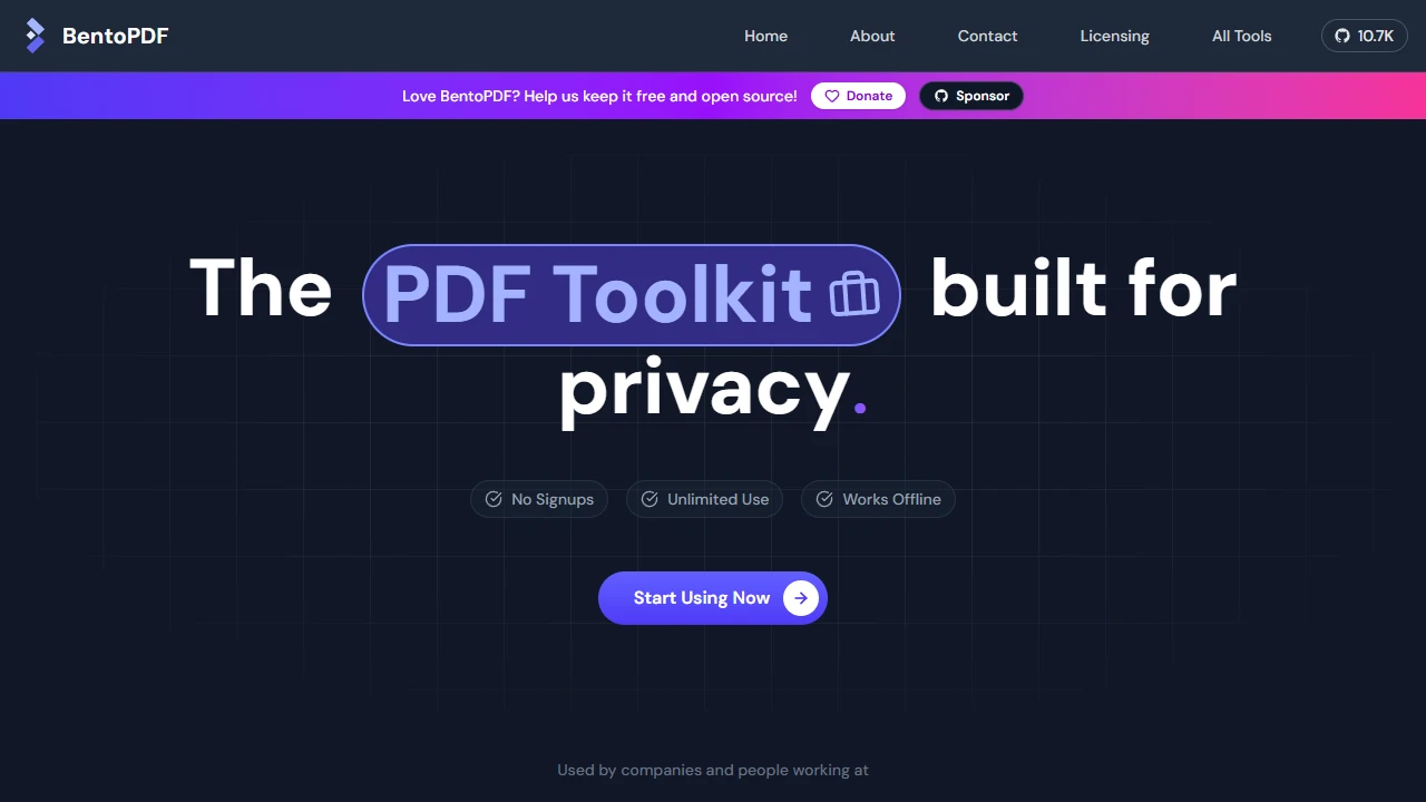 Screenshot of BentoPDF