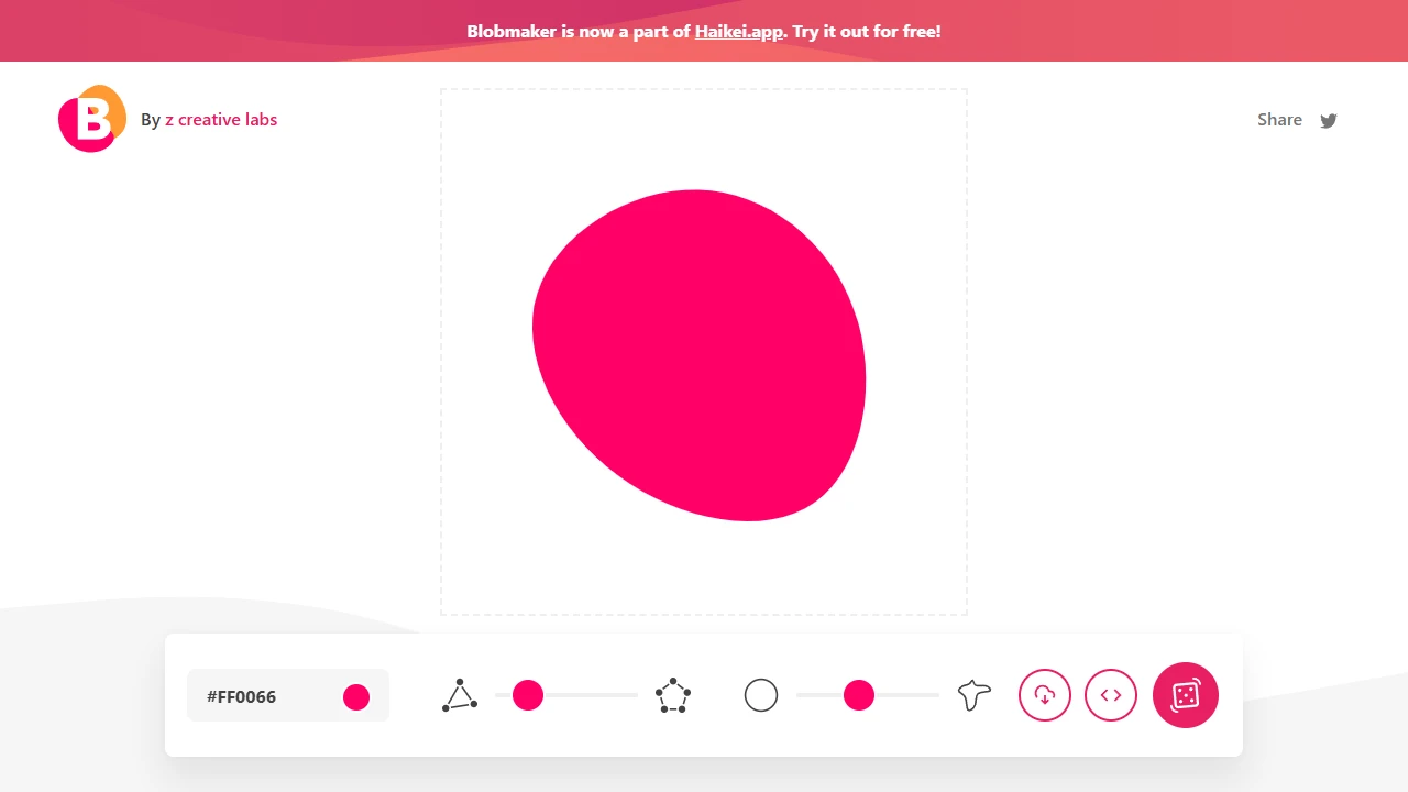 Screenshot of Blobmaker