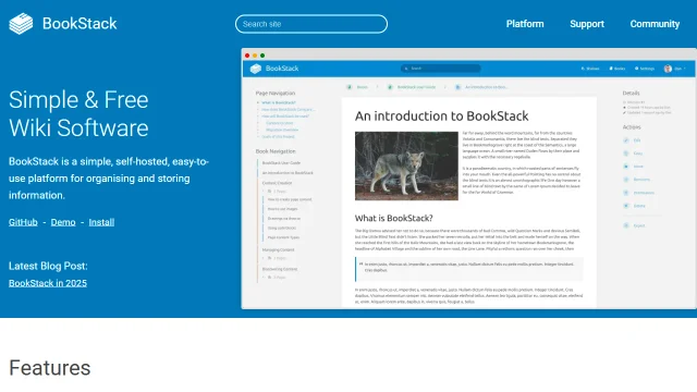 Screenshot of BookStack App