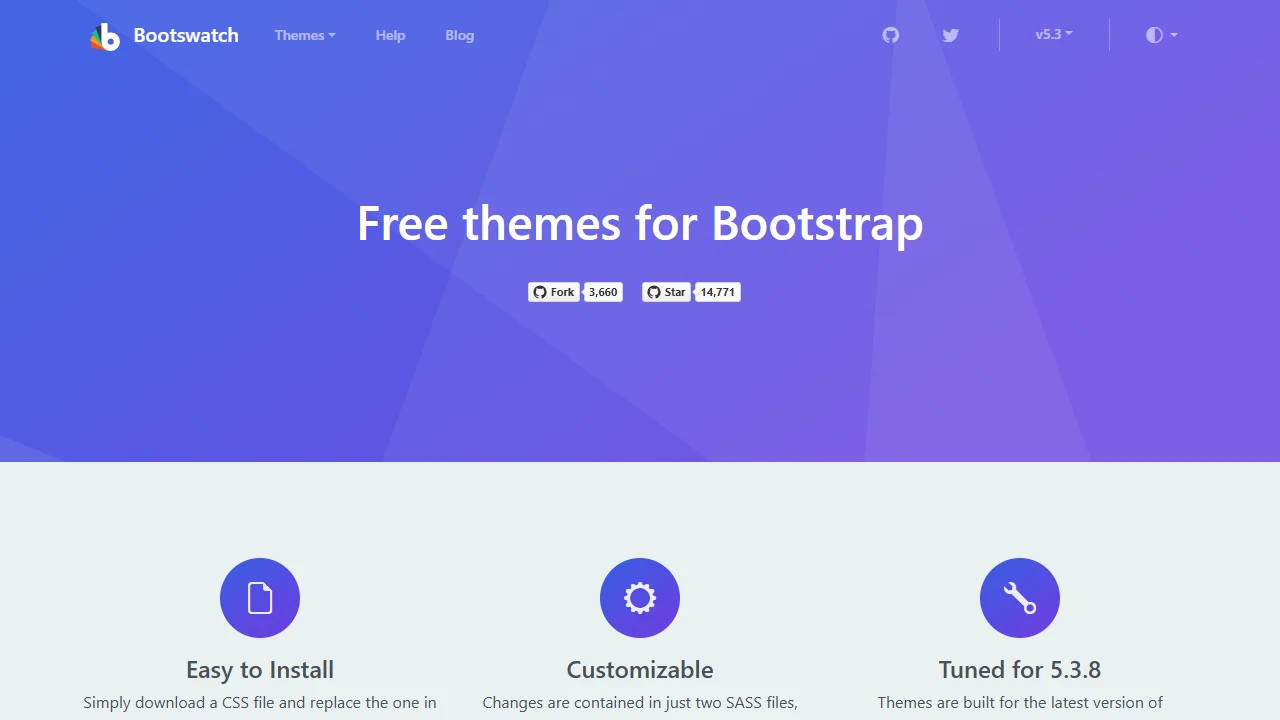 Screenshot of Bootswatch