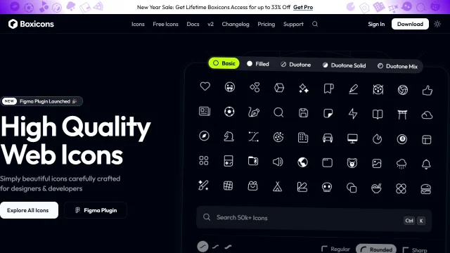 Screenshot of Boxicons