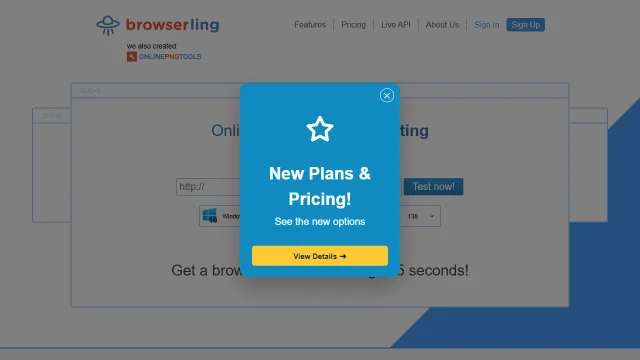 Screenshot of Browserling