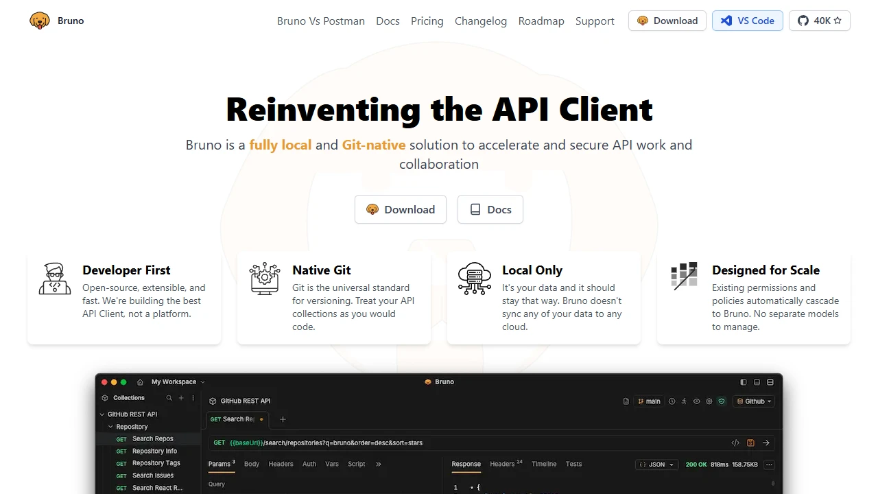 Screenshot of Bruno API Client