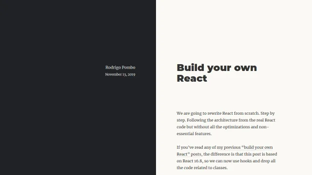 Screenshot of Build your own React