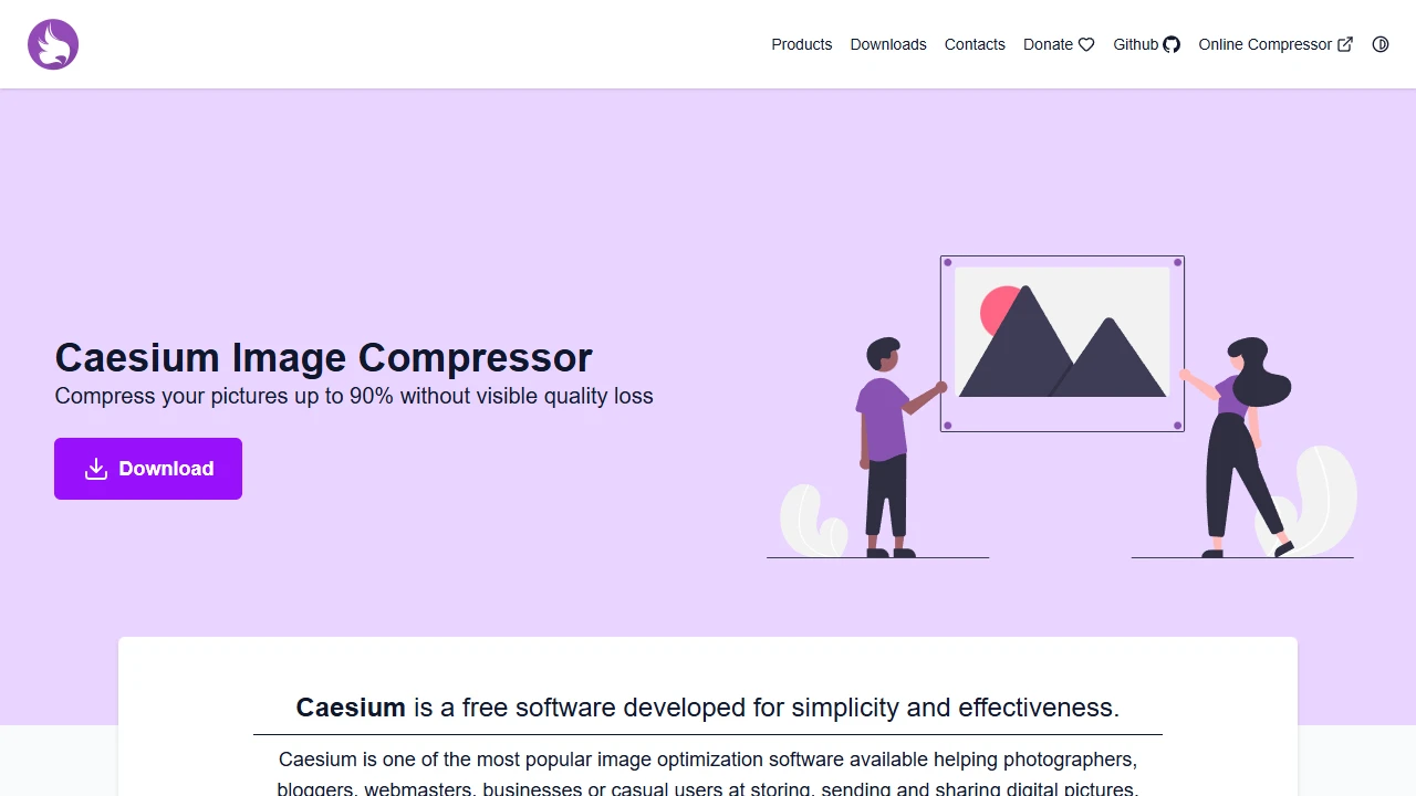 Screenshot of Caesium Image Compressor