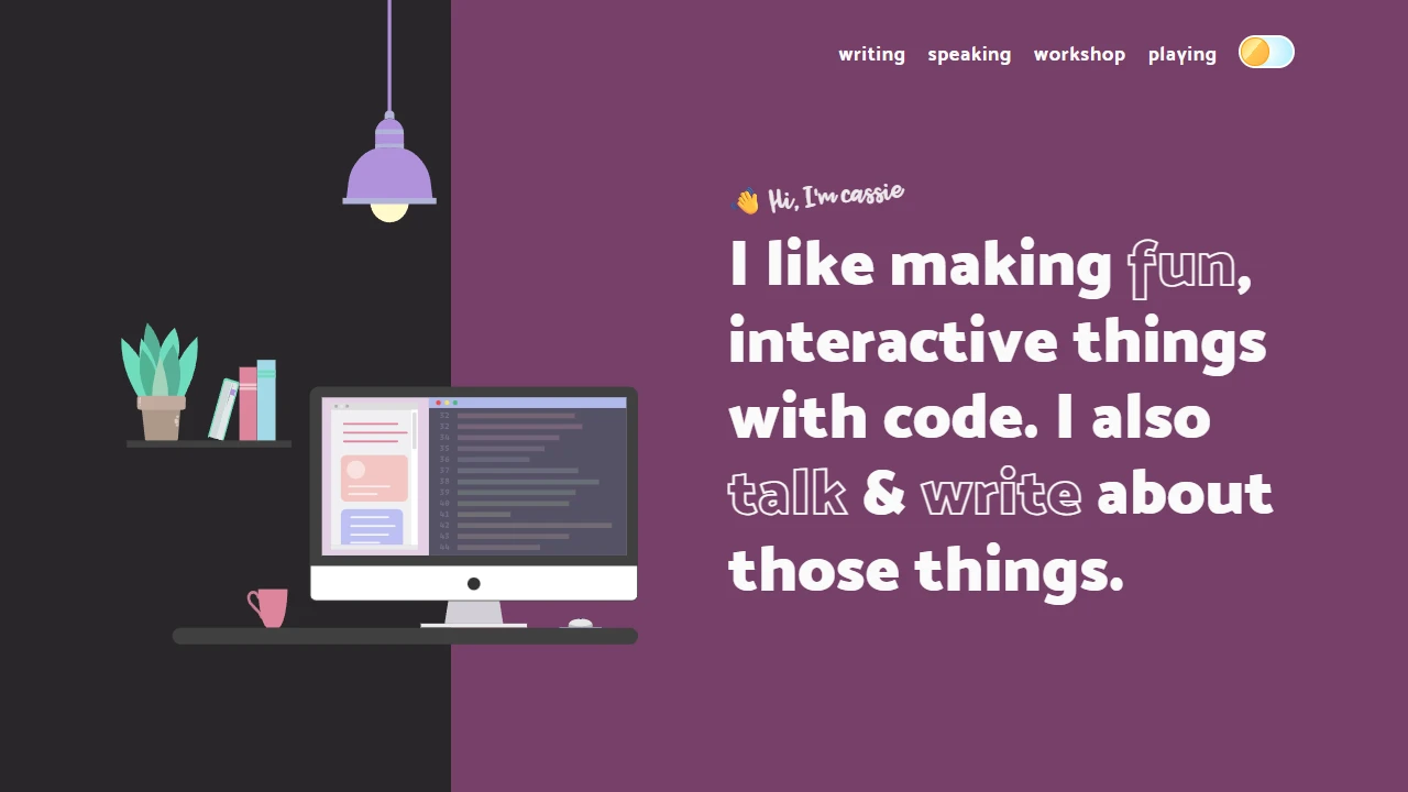 Screenshot of Cassie Evan's Blog