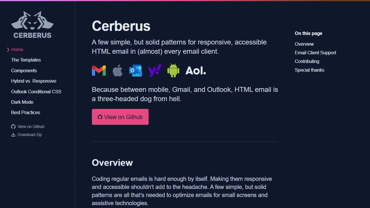 Screenshot of Cerberus