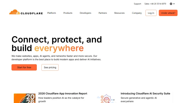 Screenshot of Cloudflare