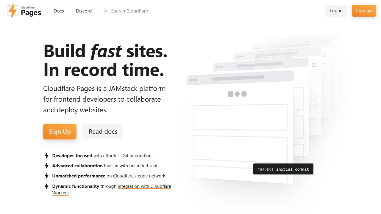 Screenshot of Cloudflare Pages