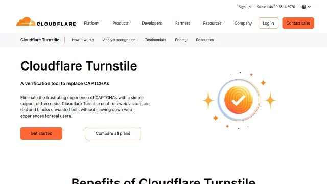 Screenshot of Cloudflare Turnstile
