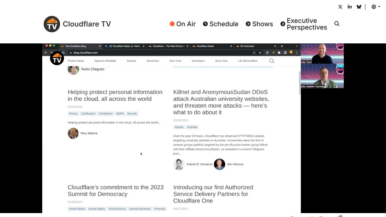 Screenshot of Cloudflare TV