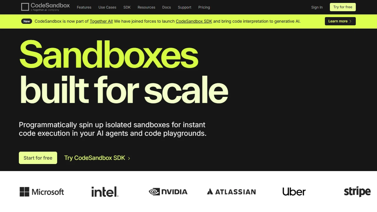 Screenshot of CodeSandbox
