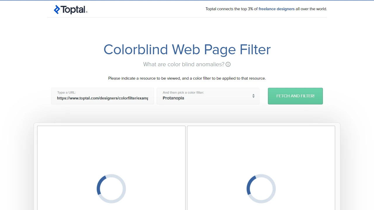 Screenshot of Color Blind Filter