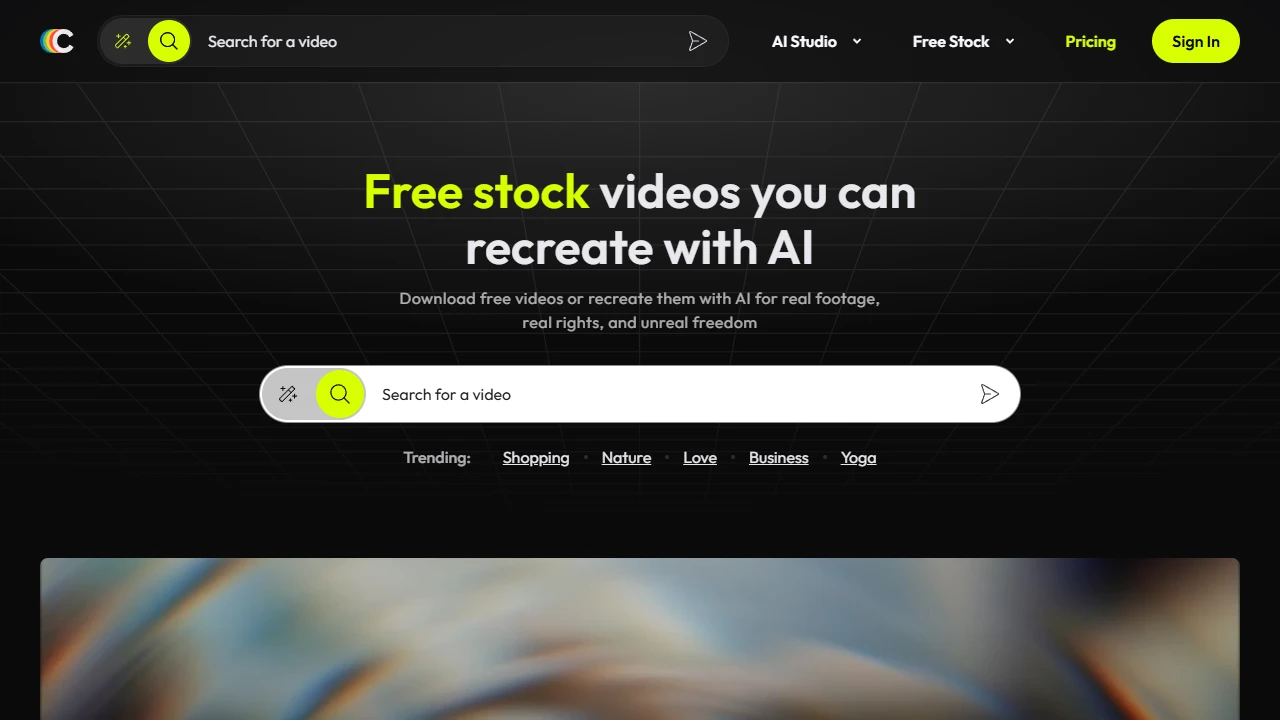 Screenshot of Coverr