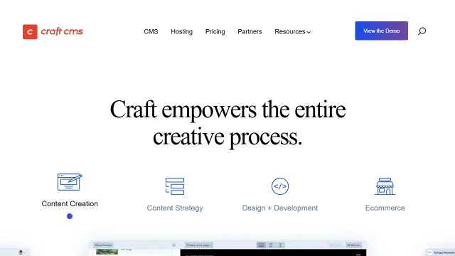 Screenshot of Craft CMS
