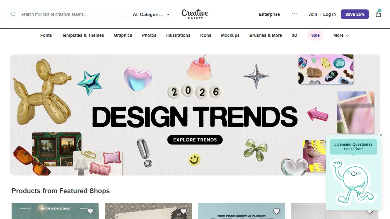 Screenshot of Creative Market