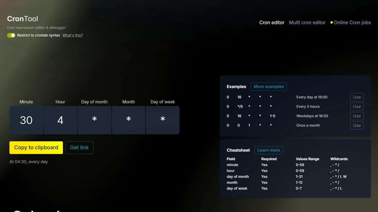 Screenshot of Cron Debugger