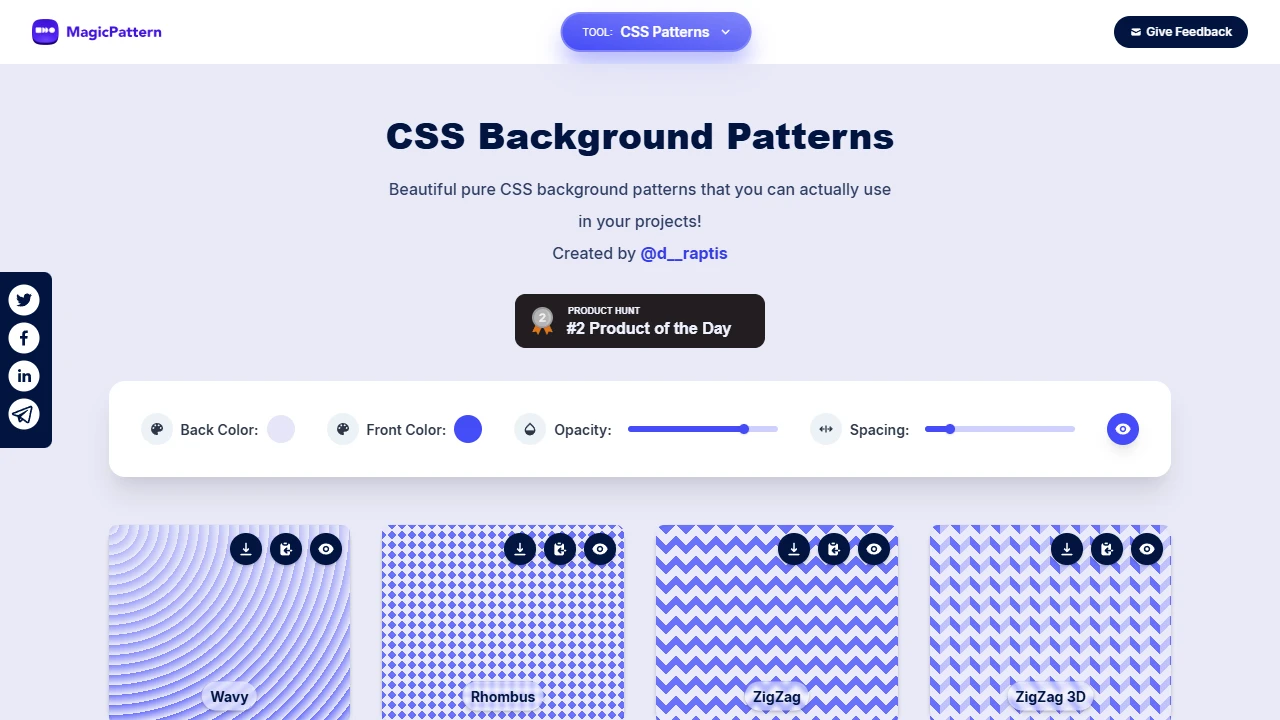 Screenshot of CSS Background Patterns