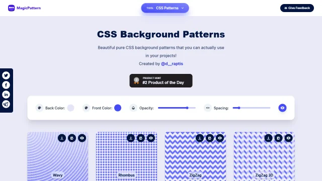 Screenshot of CSS Background Patterns