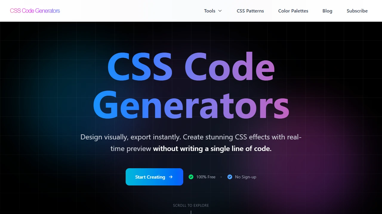 Screenshot of CSS Code Generators