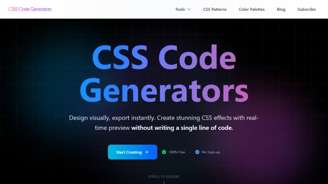 Screenshot of CSS Code Generators