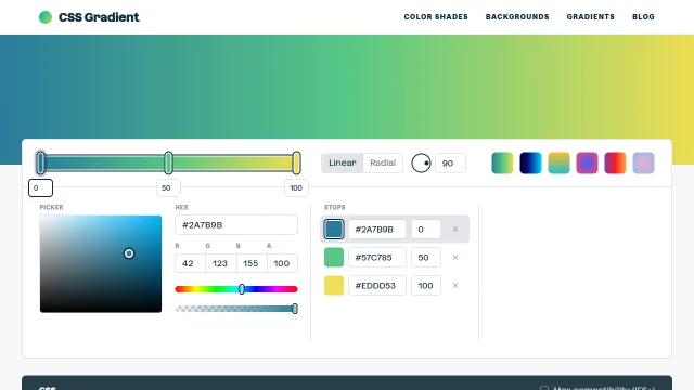 Screenshot of CSS Gradient