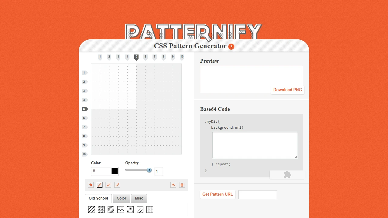 Screenshot of CSS Pattern Generator