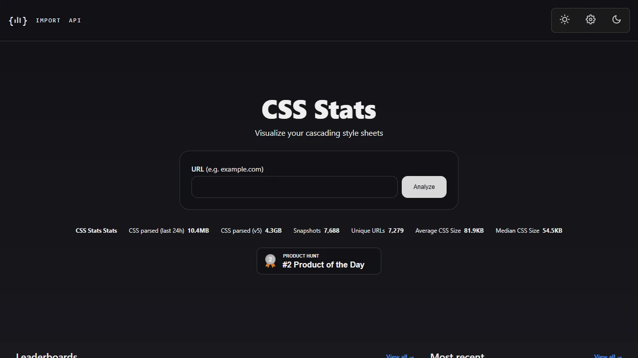 Screenshot of CSS Stats