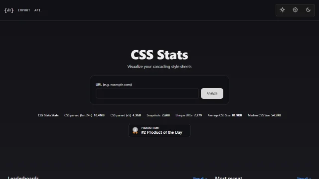 Screenshot of CSS Stats