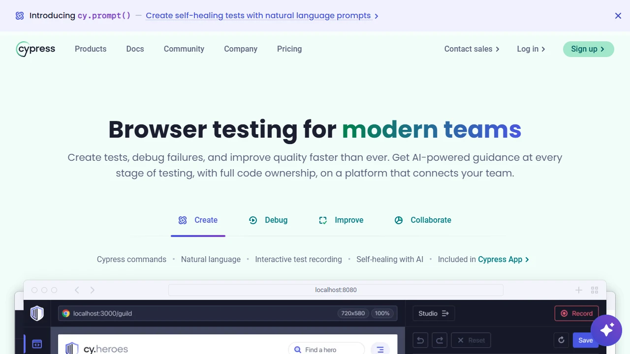 Screenshot of Cypress