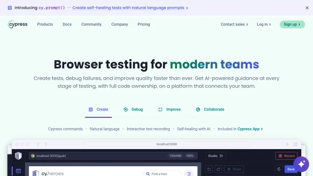 Screenshot of Cypress