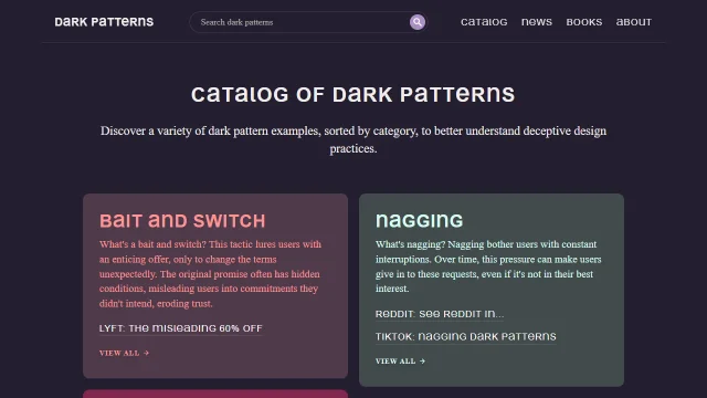 Screenshot of Dark Patterns