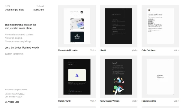 Screenshot of Dead Simple Sites