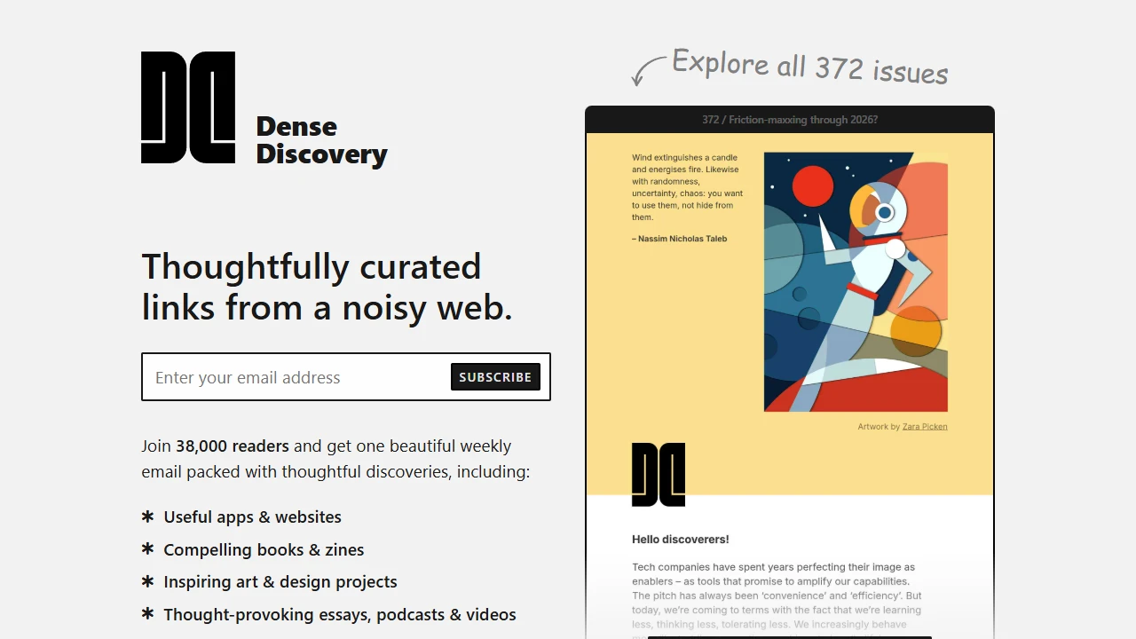 Screenshot of Dense Discover