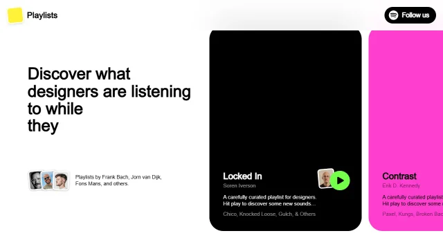 Screenshot of Design Playlists