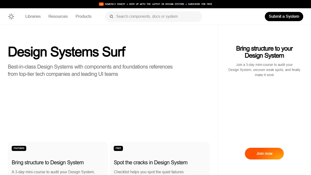 Screenshot of Design Systems Database